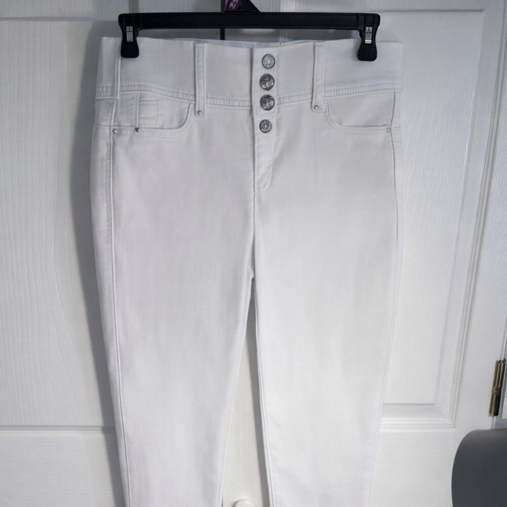 Laurie Felt LA Silky Ankle Skinny With Zipper White Jeans XS